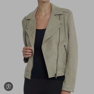 Women's philosophy faux suede moto jacket size medium new with tags TAUPE
